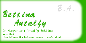 bettina antalfy business card